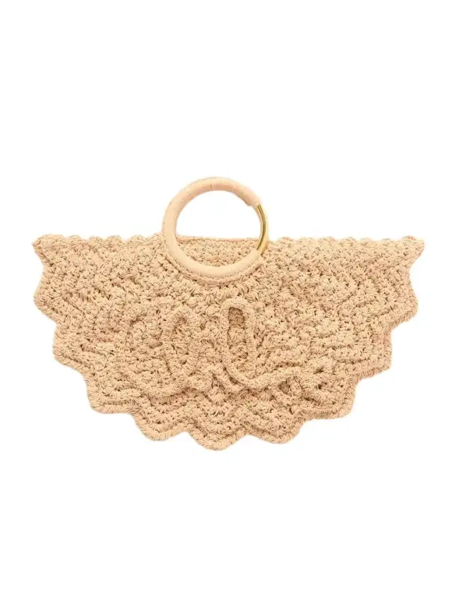 Bracelet Paravent Embroidered Faux Raffia Tote