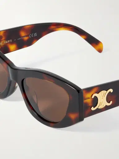 CELINE Eyewear Triomphe Tortoiseshell Acetate Sunglasses | Thumbnail 4 CELINE Eyewear Triomphe Tortoiseshell Acetate Sunglasses | Thumbnail 4