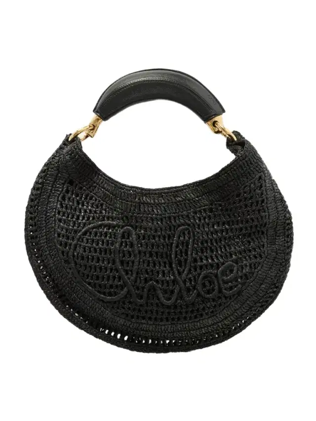 Chloé Summer Banana Leather-trimmed Embroidered Raffia Tote