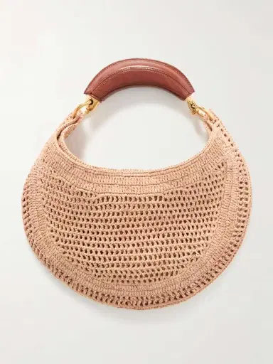 Chloé Summer Banana Leather-trimmed Embroidered Raffia Tote | Thumbnail 3 Chloé Summer Banana Leather-trimmed Embroidered Raffia Tote | Thumbnail 3