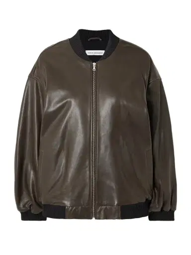 Nour Hammour Marly Leather Bomber Jacket | Thumbnail 1