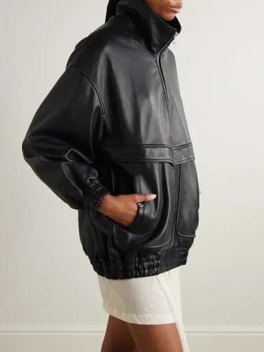 Nour Hammour Beck Oversized Leather Jacket | Thumbnail 3 Nour Hammour Beck Oversized Leather Jacket | Thumbnail 3