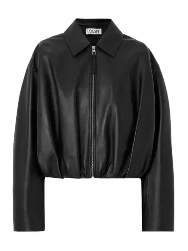 Loewe Gathered Leather Jacket | Thumbnail 1 Loewe Gathered Leather Jacket | Thumbnail 1