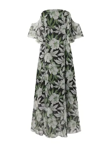 Loewe Off-the-shoulder Floral-print Silk-crepon Midi Dress | Thumbnail 1