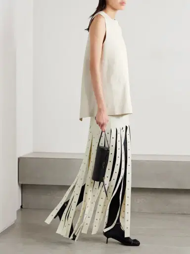 Proenza Schouler Effe Eyelet-embellished Fringed Stretch-knit Maxi Skirt | Thumbnail 2 Proenza Schouler Effe Eyelet-embellished Fringed Stretch-knit Maxi Skirt | Thumbnail 2