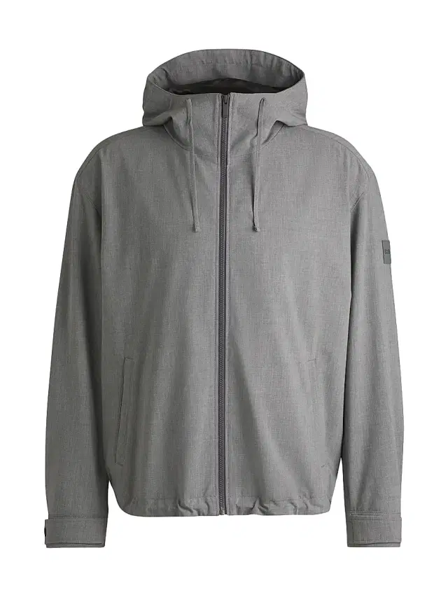 Men's Regular-Fit Jacket in Performance-Stretch Material - Grey