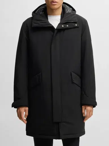 BOSS Men's Water-Repellent Jacket with Down Filling - Black | Thumbnail 3
