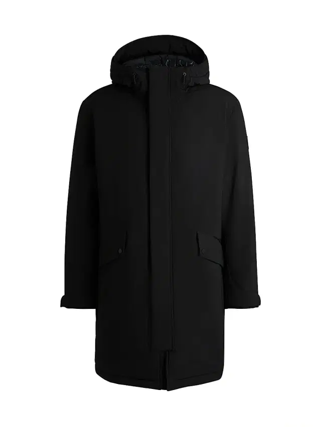 Men's Water-Repellent Jacket with Down Filling - Black