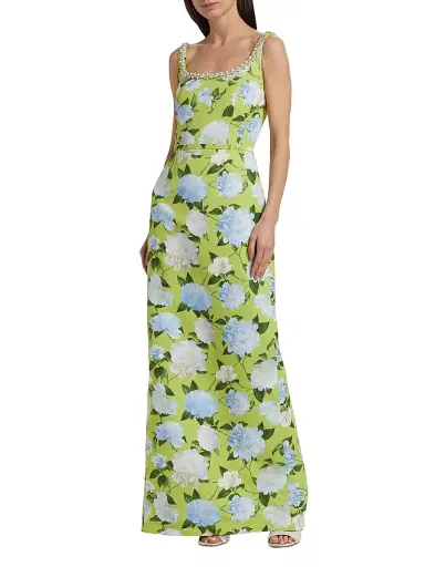 SACHIN & BABI Women's Lana Floral Embellished Gown - Citrine Peonies - Size 14 | Thumbnail 3