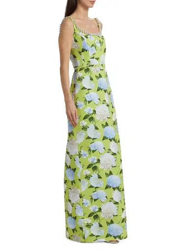 SACHIN & BABI Women's Lana Floral Embellished Gown - Citrine Peonies - Size 14 | Thumbnail 4