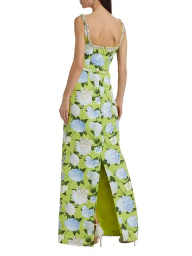 SACHIN & BABI Women's Lana Floral Embellished Gown - Citrine Peonies - Size 14 | Thumbnail 5