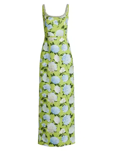 SACHIN & BABI Women's Lana Floral Embellished Gown - Citrine Peonies - Size 14 | Thumbnail 1