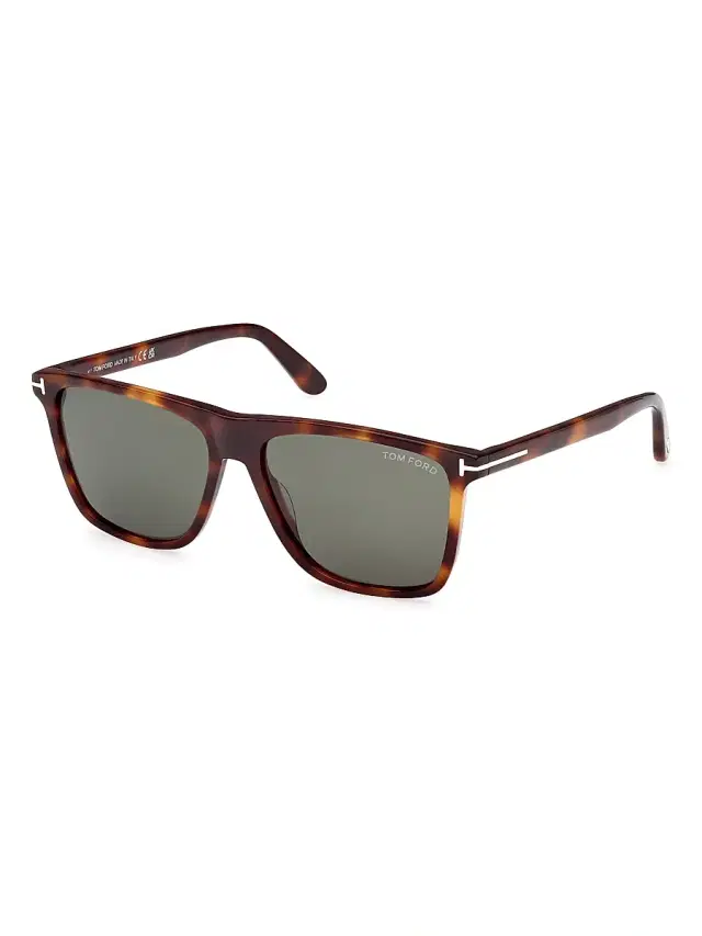 TOM FORD Men's Fletcher 57MM Square Sunglasses - Tortoise Blue