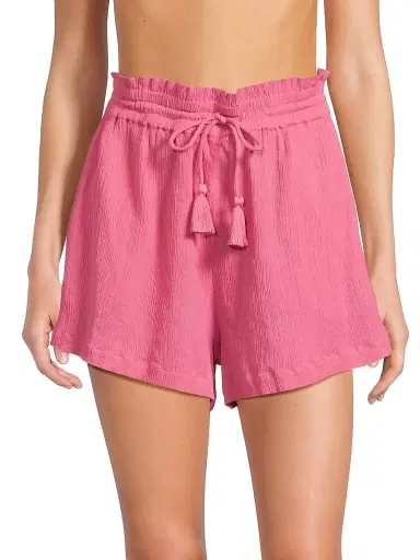 Change of Scenery Women's Vicki Cotton Shorts - Hibiscus | Thumbnail 3 Change of Scenery Women's Vicki Cotton Shorts - Hibiscus | Thumbnail 3