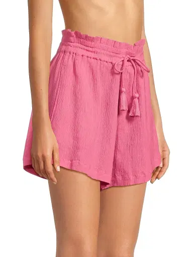 Change of Scenery Women's Vicki Cotton Shorts - Hibiscus | Thumbnail 4 Change of Scenery Women's Vicki Cotton Shorts - Hibiscus | Thumbnail 4