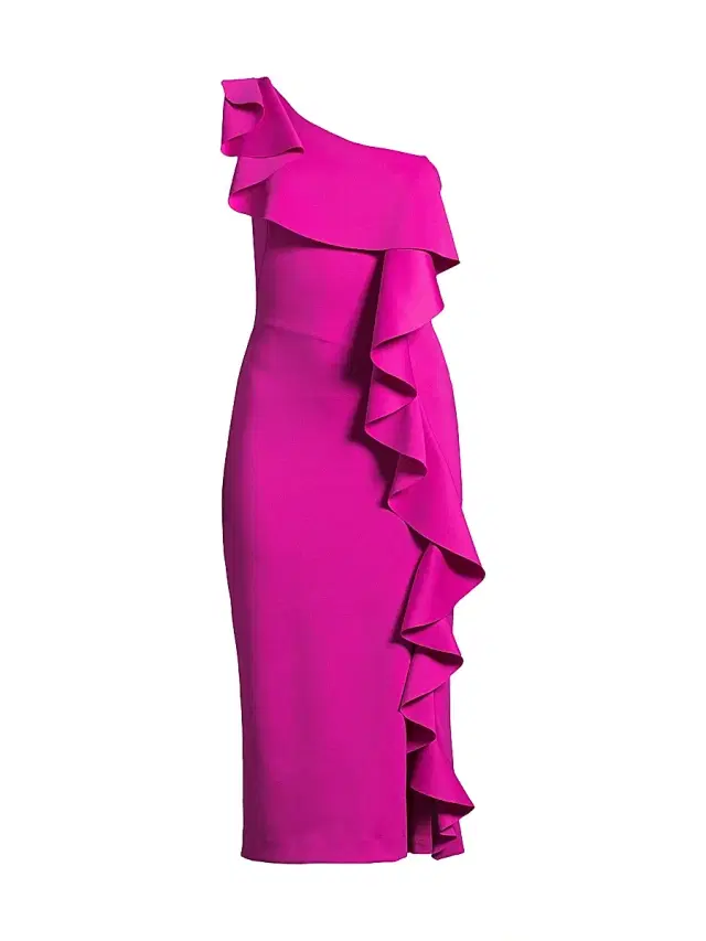 Black Halo Women's  EVE Maris Neoprene Cocktail Midi-Dress - Vibrant Pink