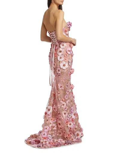Bronx and Banco Women's Jasmine Floral Gown - Pastel Pink Multi | Thumbnail 2
