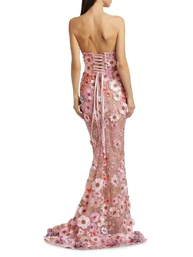 Bronx and Banco Women's Jasmine Floral Gown - Pastel Pink Multi | Thumbnail 5