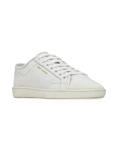 Saint Laurent Men's Gym Sneakers in Smooth Leather - Blanc Optique - Size 12.5 | Thumbnail 2