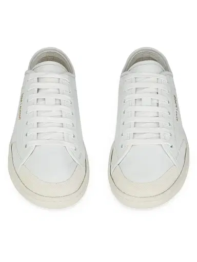 Saint Laurent Men's Gym Sneakers in Smooth Leather - Blanc Optique - Size 12.5 | Thumbnail 3