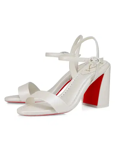 Christian Louboutin Women's Miss Jane 85MM Leather Sandals - White - Size 12 | Thumbnail 2