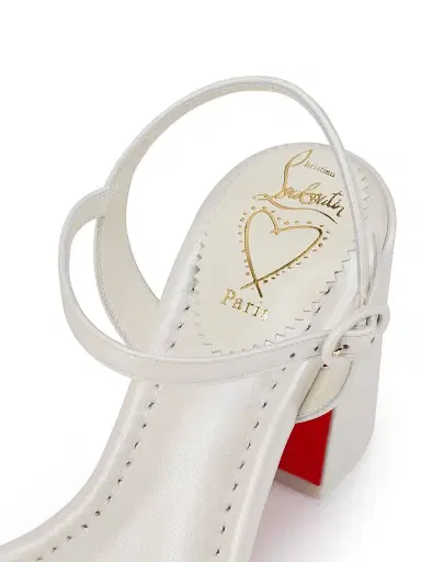 Christian Louboutin Women's Miss Jane 85MM Leather Sandals - White - Size 12 | Thumbnail 5