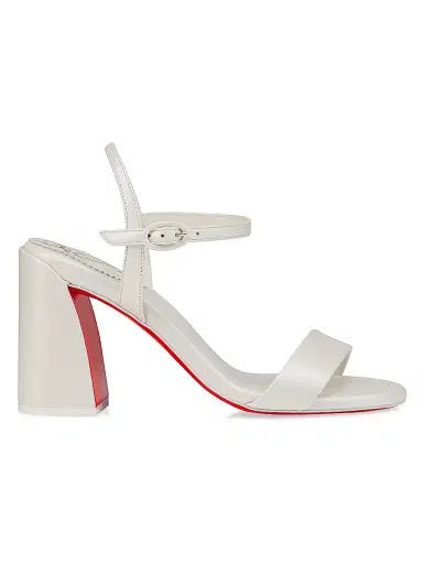 Christian Louboutin Women's Miss Jane 85MM Leather Sandals - White - Size 12 | Thumbnail 1