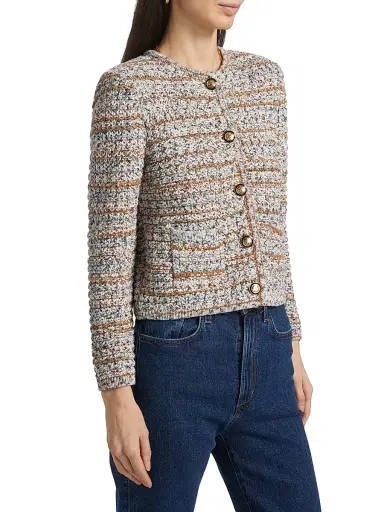 Ba&sh Women's Mixed Knit Cardigan - Beige - Size XL | Thumbnail 4 Ba&sh Women's Mixed Knit Cardigan - Beige - Size XL | Thumbnail 4