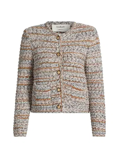 Ba&sh Women's Mixed Knit Cardigan - Beige - Size XL | Thumbnail 1 Ba&sh Women's Mixed Knit Cardigan - Beige - Size XL | Thumbnail 1