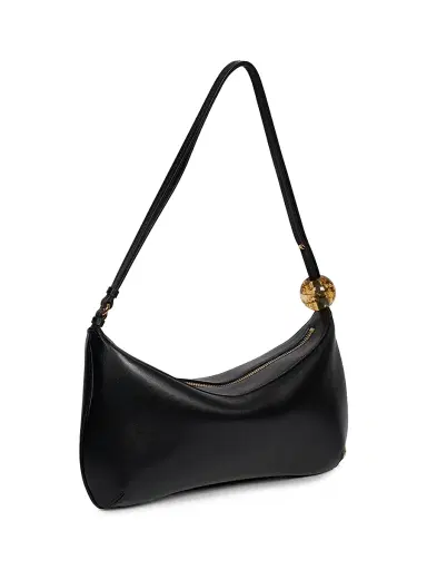 Jacquemus Women's Le Grand Bisou Perle Leather Shoulder Bag - Black | Thumbnail 4 Jacquemus Women's Le Grand Bisou Perle Leather Shoulder Bag - Black | Thumbnail 4