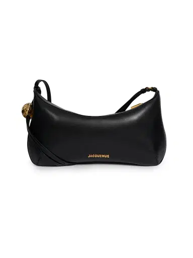 Jacquemus Women's Le Grand Bisou Perle Leather Shoulder Bag - Black | Thumbnail 1 Jacquemus Women's Le Grand Bisou Perle Leather Shoulder Bag - Black | Thumbnail 1