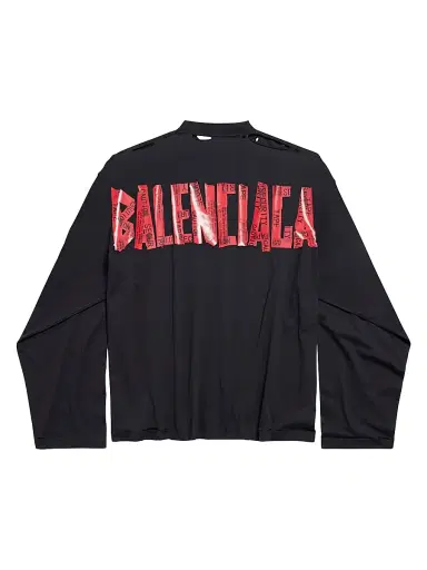 Balenciaga Men's Security Tape Oversized Long Sleeve T-Shirt - Faded Black - Size XL | Thumbnail 2 Balenciaga Men's Security Tape Oversized Long Sleeve T-Shirt - Faded Black - Size XL | Thumbnail 2