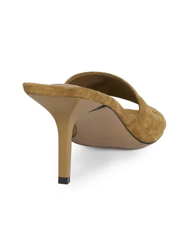 Jacquemus Women's Cubisto 70MM Embossed Suede Mules - Camel | Thumbnail 3 Jacquemus Women's Cubisto 70MM Embossed Suede Mules - Camel | Thumbnail 3