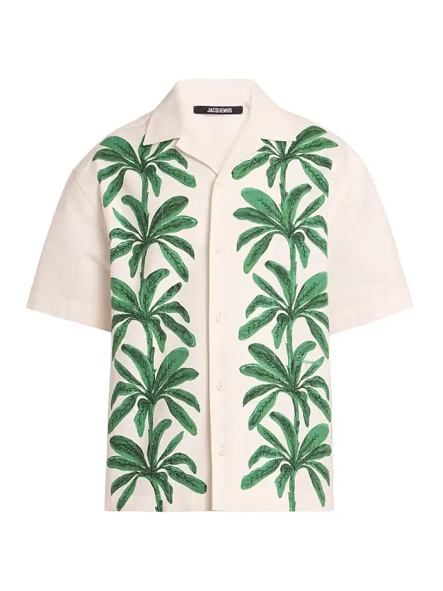 Men's La Chemise Printed Short-Sleeve Shirt - Print Painted Palmtrees