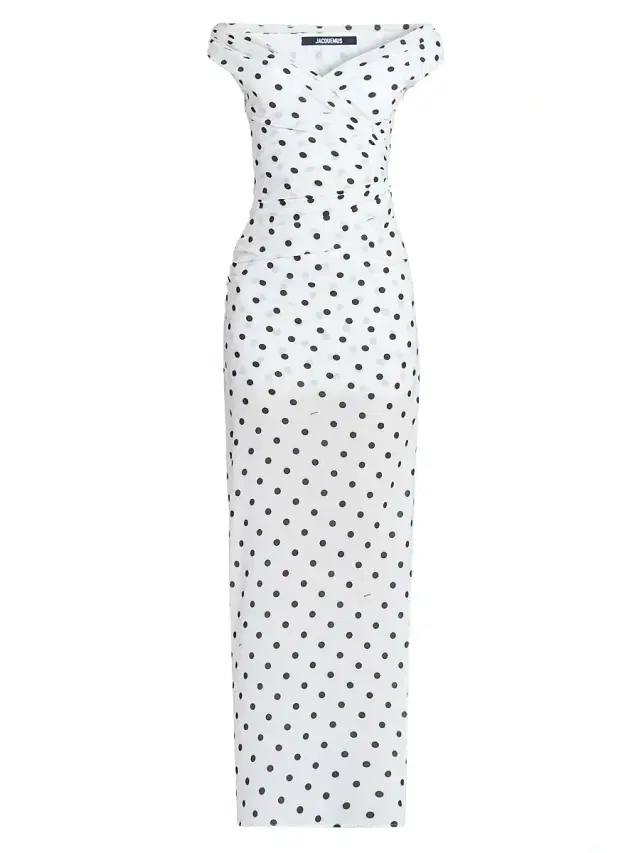 Women's Rita Polka Dot Sheath Gown - Prints Dots