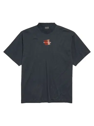 Balenciaga Men's Taped Logo Back T-Shirt Medium Fit - Faded Black - Size XL | Thumbnail 1