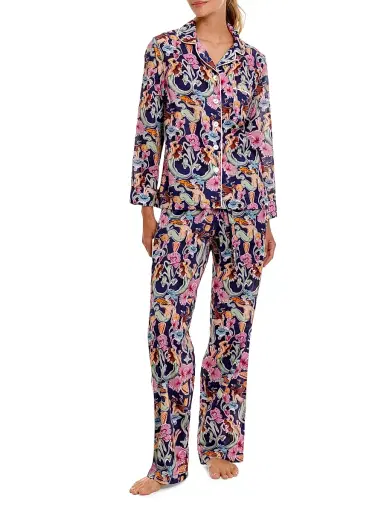 THE LAZY POET Women's Sun-Kissed Escapes Mixed-Print Pajamas | Thumbnail 2 THE LAZY POET Women's Sun-Kissed Escapes Mixed-Print Pajamas | Thumbnail 2