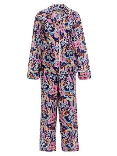 THE LAZY POET Women's Sun-Kissed Escapes Mixed-Print Pajamas | Thumbnail 1 THE LAZY POET Women's Sun-Kissed Escapes Mixed-Print Pajamas | Thumbnail 1