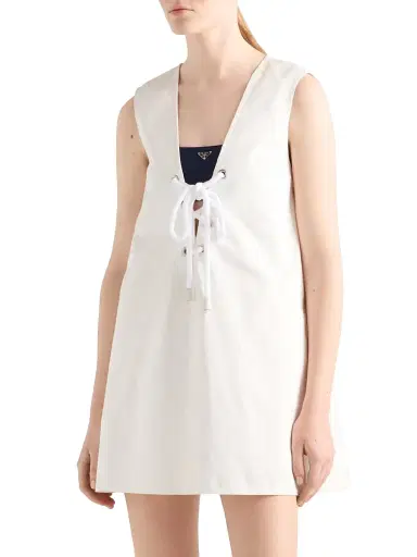 Prada Women's Old Satin Mini-Dress - White | Thumbnail 2