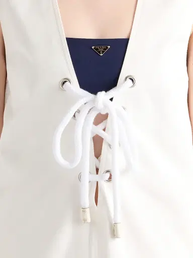 Prada Women's Old Satin Mini-Dress - White | Thumbnail 5