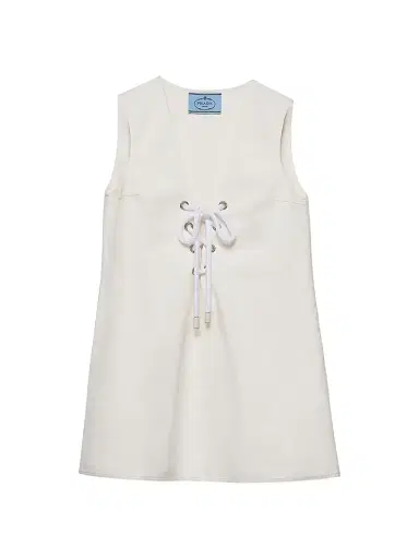Prada Women's Old Satin Mini-Dress - White | Thumbnail 1