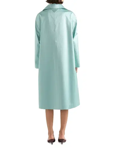 Prada Women's Single-Breasted Duchesse Coat - Green | Thumbnail 3 Prada Women's Single-Breasted Duchesse Coat - Green | Thumbnail 3