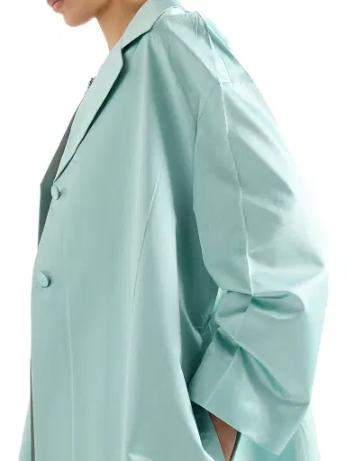 Prada Women's Single-Breasted Duchesse Coat - Green | Thumbnail 6 Prada Women's Single-Breasted Duchesse Coat - Green | Thumbnail 6