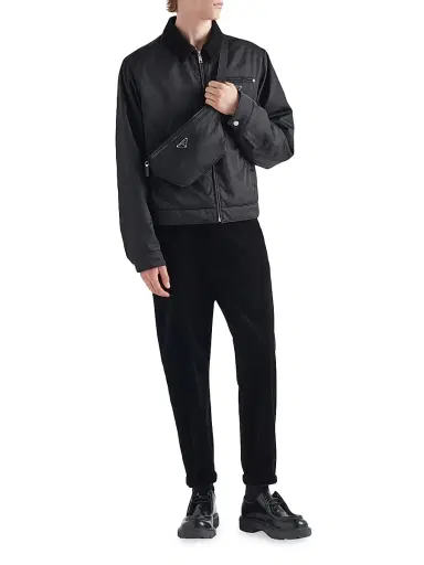 Prada Men's Re-Nylon And Saffiano Leather Belt Bag | Thumbnail 2 Prada Men's Re-Nylon And Saffiano Leather Belt Bag | Thumbnail 2