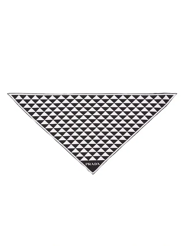 Prada Women's Triangular Printed Silk Twill Scarf - Black