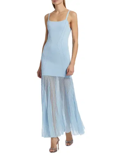 NICHOLAS Women's Lyra Drop-Waist Midi-Dress - Sky | Thumbnail 3