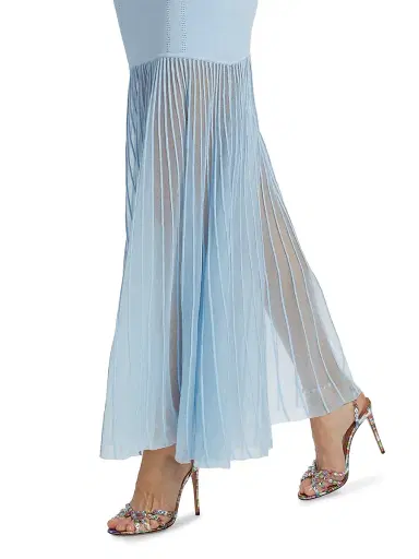 NICHOLAS Women's Lyra Drop-Waist Midi-Dress - Sky | Thumbnail 6