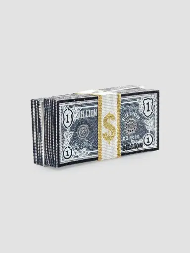 Judith Leiber Couture Women's Game Day Stack of Cash Billions Crystal Clutch - Silver Black | Thumbnail 3 Judith Leiber Couture Women's Game Day Stack of Cash Billions Crystal Clutch - Silver Black | Thumbnail 3