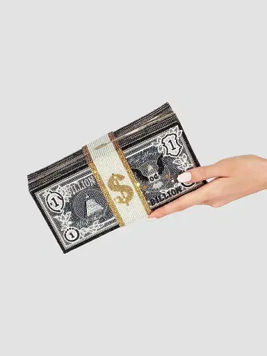 Judith Leiber Couture Women's Game Day Stack of Cash Billions Crystal Clutch - Silver Black | Thumbnail 4 Judith Leiber Couture Women's Game Day Stack of Cash Billions Crystal Clutch - Silver Black | Thumbnail 4