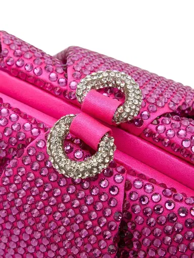 Judith Leiber Couture Women's Gemma Crystal-Embellished Clutch-On-Chain - Silver Fucshia | Thumbnail 7 Judith Leiber Couture Women's Gemma Crystal-Embellished Clutch-On-Chain - Silver Fucshia | Thumbnail 7